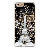 iPhone 6s Case, NJUTech Creative Design Liquid Quicksand Sparkle Bling Heart Case,Flowing Floating Moving Love Heart Hard Case for Apple iPhone 6-Paris Eiffel