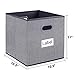 homyfort Cube Storage bins 11x11,Foldable Baskets Fabric Closet Boxes Containers with Plastic Handles and Label Window,Shelf Organizer Nursery Drawer for Clothes ,Home ,Office, Bedroom-Grey, Set of 6