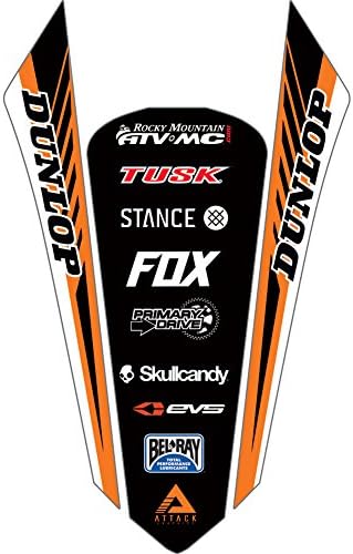 Attack Graphics Turbine Rear Fender Decal Orange - Fits: KTM 300 XC-W (E-Start) 2008-2011