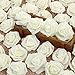Lightingsky 3 x 1.6 x 3 inches 100pcs DIY Real Touch 3D Artificial Foam Rose Head Without Stem for Wedding Party Home Decoration (100pcs, Milky)