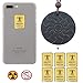 EMF Protection Black Tourmaline Pendant & 6 Pack - Anti Radiation Protection Shield Sticker for Cell Phones, Laptops - All Electronic Devices. Scalar Energy Negative ions EMR Blocker by Glenbarn