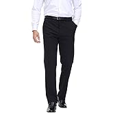 Soojun Men's Classic Fit Hidden Expandable Waist Flat Front Dress Pant