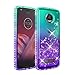 ATUMP Galaxy A01 Case,A01 Phone Case with HD Screen Protector, 360 Degree Rotating Ring Holder Kickstand Bracket Cover Phone Case for Samsung Galaxy A01,Green/Purple