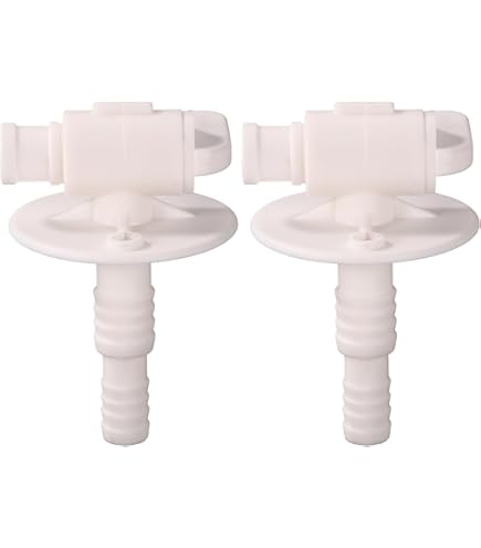 Water Drainage Valve With Flange Aussio 22223 RV Water Tank Drain Valve, Compatible With 3/4" & 1/2" Vinyl Tubing Dual Barb Drain Valve 1/2 3/4 Inch - View #3