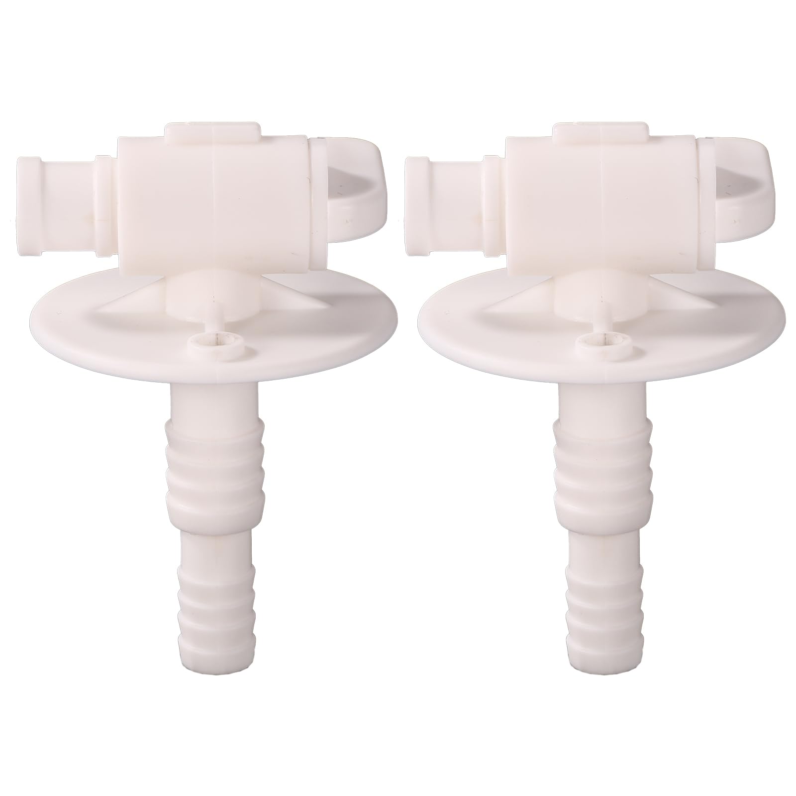 Photo 1 of 2 Pcs RV Water Tank Drain Valves(Fit 3/4" or 1/2" Vinyl Tubing), Camper Fresh Water Tank Drain Valve Replacement for Campers Travel Trailers, Part Accessories Compatible With Camco 22223(White)
