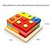 Agirlgle Wooden Educational Learning Toys Shape Color Sorter Recognition Geometric Board Block Puzzles Toys Preschool Stacking Block Toddler Toys for Age 3 4 5 Years Old and Up Kid Children Baby