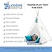 Crème Castle Teepee Tent for Kids - Fairy Lights & Dreamcatcher - 100% Cotton Canvas Play Tent with Base - Boys and Girls, Children Indoor / Outdoor Foldable Tipi Tents with Fun Decorations (White)