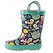 Lone Cone Children's Waterproof Rubber Rain Boots in Fun Patterns with Easy-On Handles Simple For Kids (Space Cats, 12 M US Little Kid)