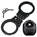 Ace Martial Arts Supply Professional Heavy Duty Black Hinged Police Style Handcuffs Double Lock with Duty Handcuff Nylon Case Holster (Black Hinge)