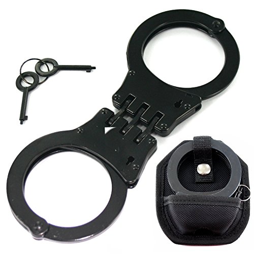 Buy Hinged Style Handcuffs Double Lock with Duty Handcuff Nylon Case