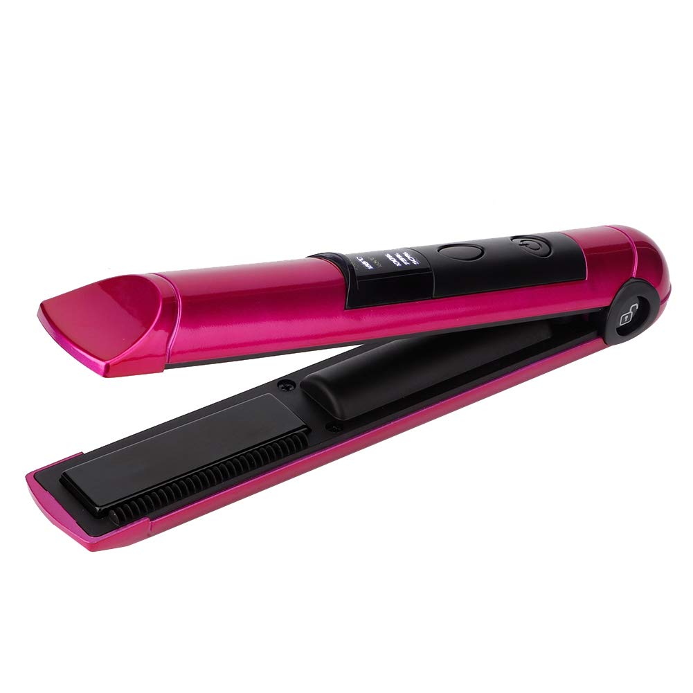 Hair Straightener, Ceramic Ion Hair Straightener with LED Display Mini Straightener Straightener Curler Cordless Fast Heating