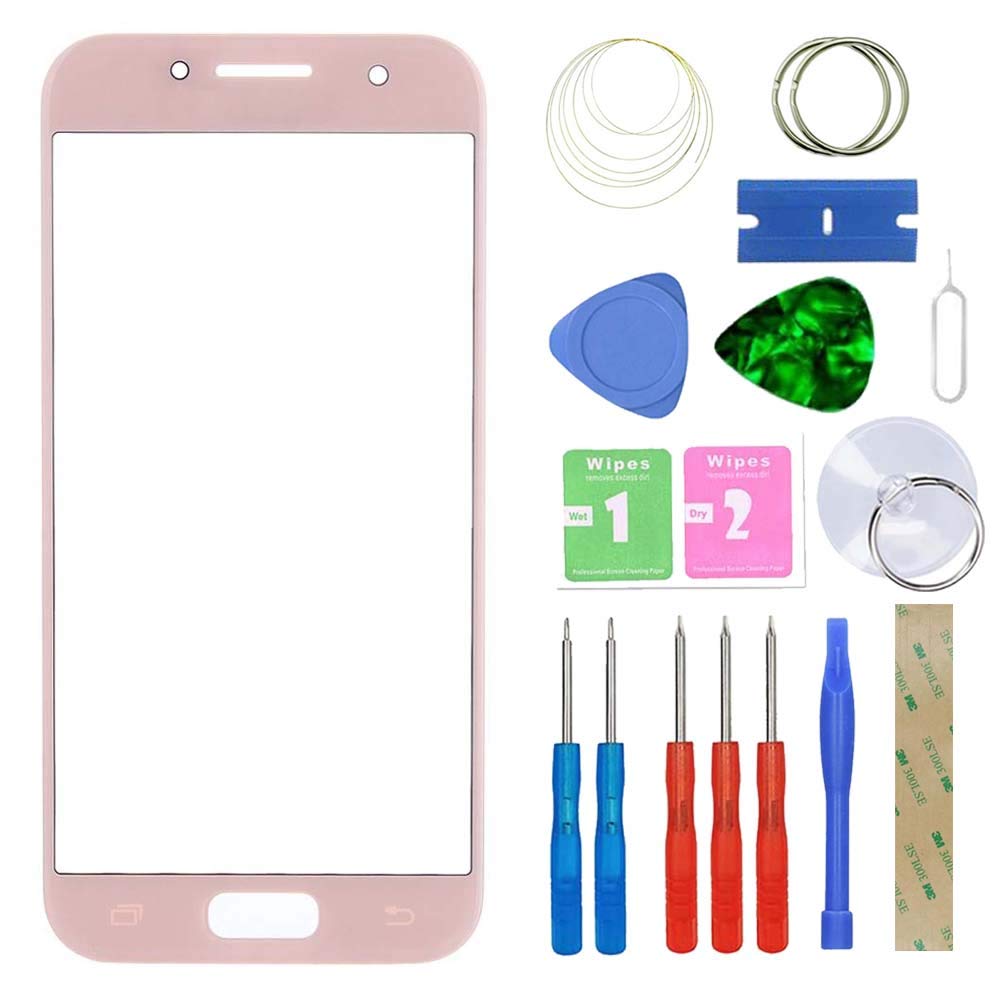 MovTEK Screen Replacement Front Glass Repair Kit for Samsung Galaxy A5 (2017) A520F (No Touch and LCD Display) Pink