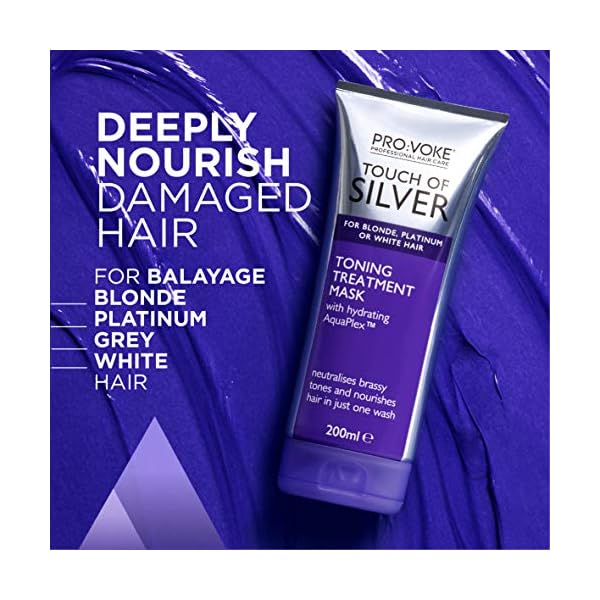 PROVOKE-Touch-of-Silver-Toning-Treatment-Mask-200ml-Purple-Conditioner-for-Blonde-Platinum-White-or-Grey-hair-Purple-Shampoo-Alternative-to-Banish-Brassy-Tones PRO:VOKE Touch of Silver Toning Treatment Mask 200ml | Purple Conditioner for Blonde, Platinum, White or Grey hair…