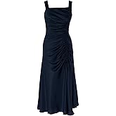 Taylor Womens Sleeveless Side Runched Midi Dress