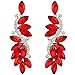 EVER FAITH Austrian Crystal Party Marquise Shape Leaf Pierced Dangle Earrings