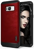 Galaxy S8 Case, Ringke [Flex S Series] Elite Coated Textured Modern Leather-Style Streamlined Anti-Fingerprint Advanced Shockproof Sophisticated Rustic Case for Samsung Galaxy S8 - Blazed Red