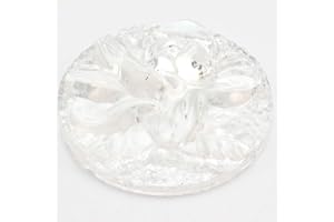 BIEYE 4PACK Rose Flower Round Glass Jewels for Stained Glass Project of Crafting Tiffany Style Window Hangings Lampshades (45mm, Clear)