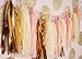 Bridal Shower Decorations Pink Gold Cream Glitter Gold Paper Tassel Garland Polka Dot Tissue Poms for Girl Prince Birthday Party Decorations Pink Gold First Birthday Party Decor
