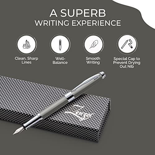 ZenZoi Gray Fountain Pen Luxury Fountain Pen, Executive Pen for Men