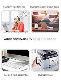 Mpow Adaptador USB Bluetooth para PC, Bluetooth Dongle para ordenador portátil compatible con Windows 7, 8, 8.1, 10, Vista, XP para conectar auriculares Bluetooth, altavoces, ratón y teclado (Bluetooth 4.0)