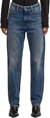 Jeans Iggie Straight para Mulheres, Azul (usados no crepúsculo da montanha D27704-D499-G817), 33W / 32L