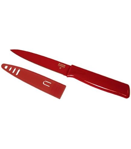 Kuhn Rikon 22213 Coltello Dentellato Per Verdure, Lama In Acciaio, Manico Rosso, Lavabile In Lavastoviglie