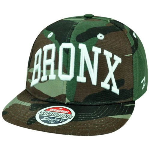 Zephyr Bronx New York City Super Star Camo Big Apple Flat Bill Snapback Hat Cap