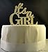 All About Details Silver It's-a-girl Cake Topper, 1pc, baby shower cake topper, Party Decor, baby shower decoration, Glitter Topper (Gold)