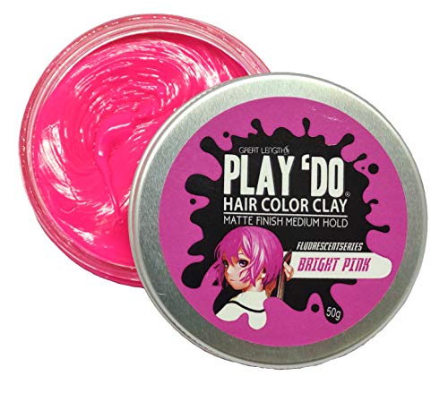 Play 'Do Temporary Hair Color Bright Neon Pink, Hair Wax, Hair Clay, Mens Grooming, Pomade, Pink hair dye(1.8 ounces) (Best Pink Hair Color Brand)