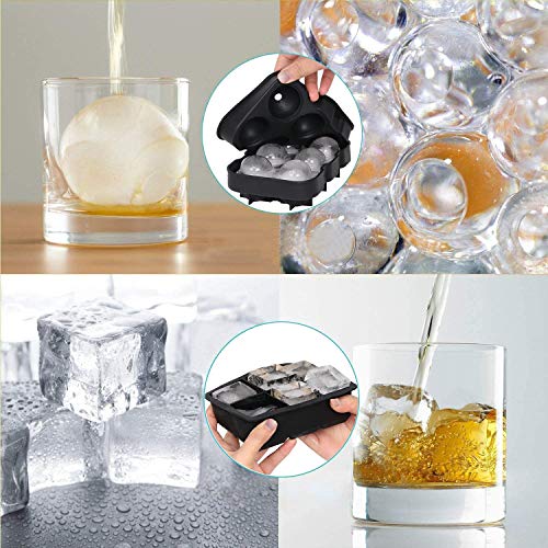 LessMo 2 Stk. Eiswürfelform Groß, Eiswürfelform Silikon 6-Fach Groß Eiswürfel, 2-Set Ice Cube Tray, Eiswürfelform mit… – Bild 5