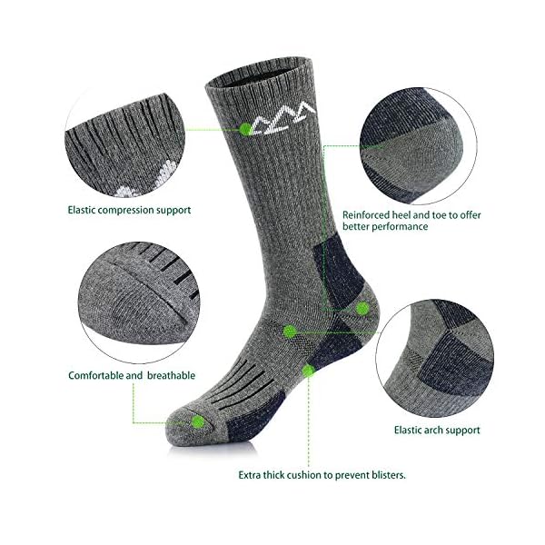 innotree 3 Pack Men's Full Cushioned Hiking Walking Socks (Low/Quarter