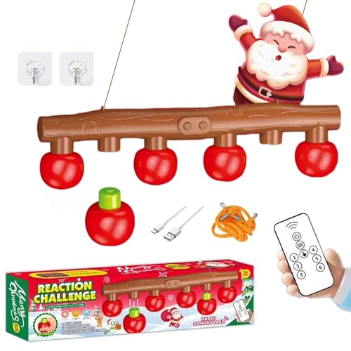American West Beauty Reflex Sticks Challenge Game, Hand Eye Coordination Training Toy with Remote Included, Christmas Theme Reaction Best Time Training Game for Children and Adults Santa Calus