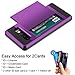 Vofolen Cover for Galaxy S10 Case Wallet Credit Card Holder ID Slot Sliding Door Hidden Pocket Anti-Scratch Dual Layer Protective Hard Shell Rugged TPU Bumper Armor for Samsung Galaxy S10 (Purple)