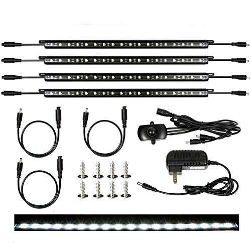 Mingdak LED Safe Lighting Kit – Linkable Motion Sensor Activated LED Light Bars for Under Cabinet, Gun Safe, Locker, Closet, Under Counter, Shelf, Showcase,5000K Daylight,4-Pack