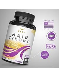 Vitaminas para el crecimiento de la salud del cabello con biotina y queratina – 60 cápsulas vegetales. Suplemento de fuerza extra para cabello más fuerte, piel y uñas. Para mujeres y hombres - para el crecimiento dañado, adelgazamiento y pérdida de cabell