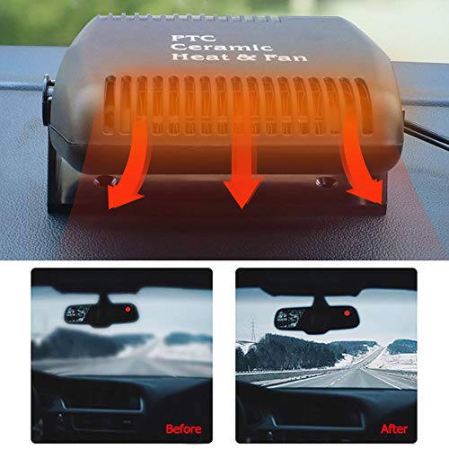 Shentesel 12V Winter Car Vehicle Fan Heater Warmer Windshield Defroster Demister Portable - Black