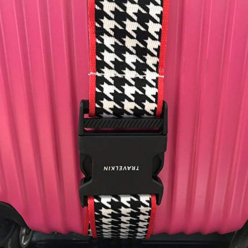 Luggage Straps Suitcase Belts Travel Accessories Bag Straps, Multicolored, One Size (Black and white)
