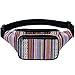 Kayhoma Boho Fanny Pack Stripe Festival Rave Retro Vintage Bum Bags Travel Hiking Waist Belt Purse