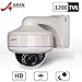 ANRAN HD 1200tvl Wired Dome Surveillance Cctv Camera High Resolution IR Leds Day Night Vision Security Waterproof Outdoor Indoor Manual Varifocal Lens 2.8-12mm, Not PTZ dome with Power supply as Free