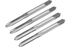 uxcell Metric Hand Tap M4 Thread 0.7 Pitch 3 Straight Flutes H2 Alloy Tool Steel Bottom & Taper Screw Tap Set Tapping Tools f