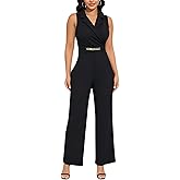 DeftSharp Women's Sexy Cocktail Party Clubwear Casual Working Rompers Long Dressy Jumpsuit