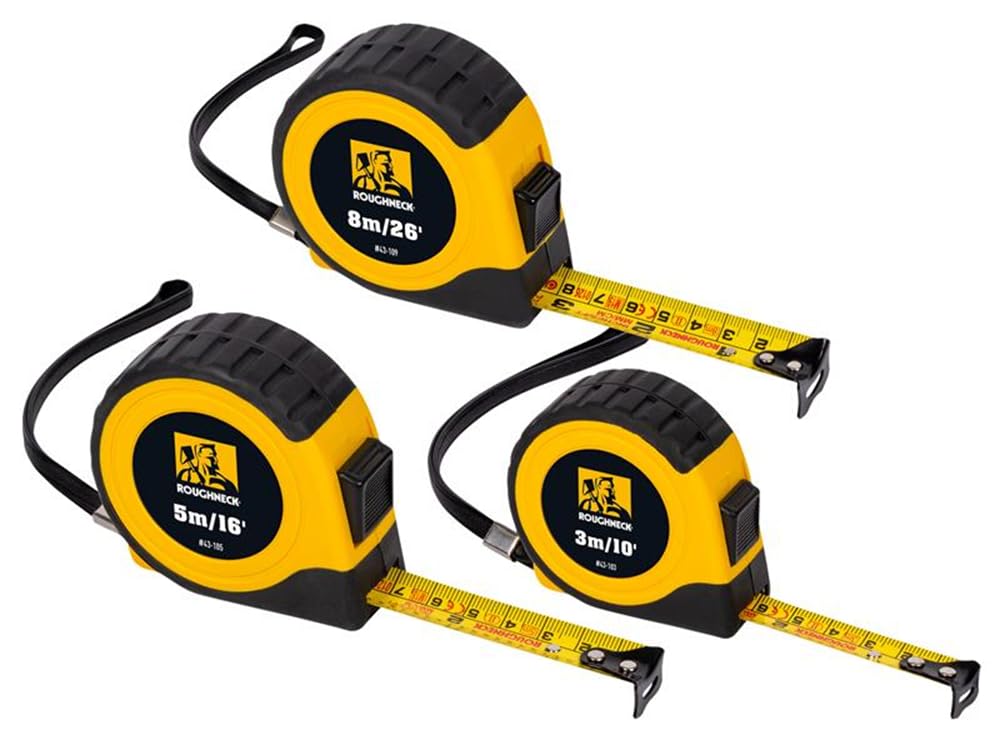 Roughneck E-Z Read Tape Measure Set, 3 Pieces