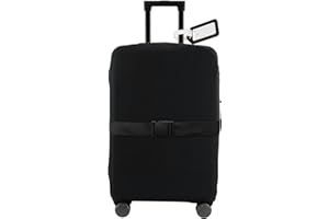 RainVillage Travel Luggage Cover Suitcase Protector Scratch-Resistant Fit 19-31 Inch Suitcase, Not Included Suitcase (RTLC_Black, S(19-21inch))