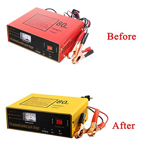Shentesel Automatic Intelligent Car Vehicle Motorcycle Battery Charger 6V/12V 80AH 140W - Yellow - Thumbnail 6
