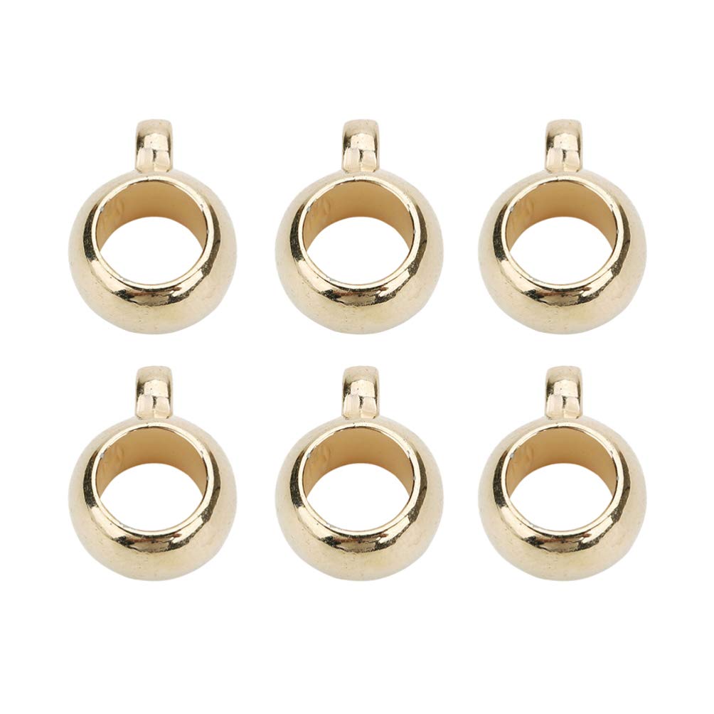 Milisten Bail Beads Charms Bail Tube Beads Spacer Bead Bail Beads Hanger Fit Charm Pendant Bead Connector Jewelry Making Supplies 100pcs (Golden 5mm 8mm)