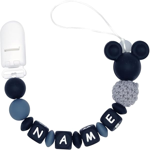 Clips Para Chupete Personalizados Con Nombre - Pack De 2, De Tela De Algodón, Para Bebés Niños Y Niñas