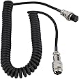 Mic Cable Male to Female Cord, Handy Coiled Extension Microphone Cable for Transceivers with 8 pin Circular Microphone Connectors and Radio Transceiver Equipment