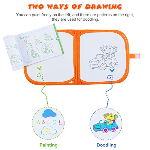 Drawing Doodle Booklet Toys for Kids，Magic Drawing Booklet with Washable Color Pen Reusable Portable Travel and Erasable Activity Painting Kit Gift for Boys Girls and Toddles 3+ - Thumbnail 5