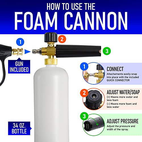 Scuddles Foam Cannon for Pressure Washer Car Wash Foam Gun Upgraded