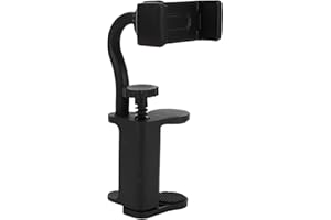 Guitar Phone Holder, Adjustable Clamp Phone Mount for Electric Acoustic Bass Ukulele, with Flexible Locating Arm for Digital 